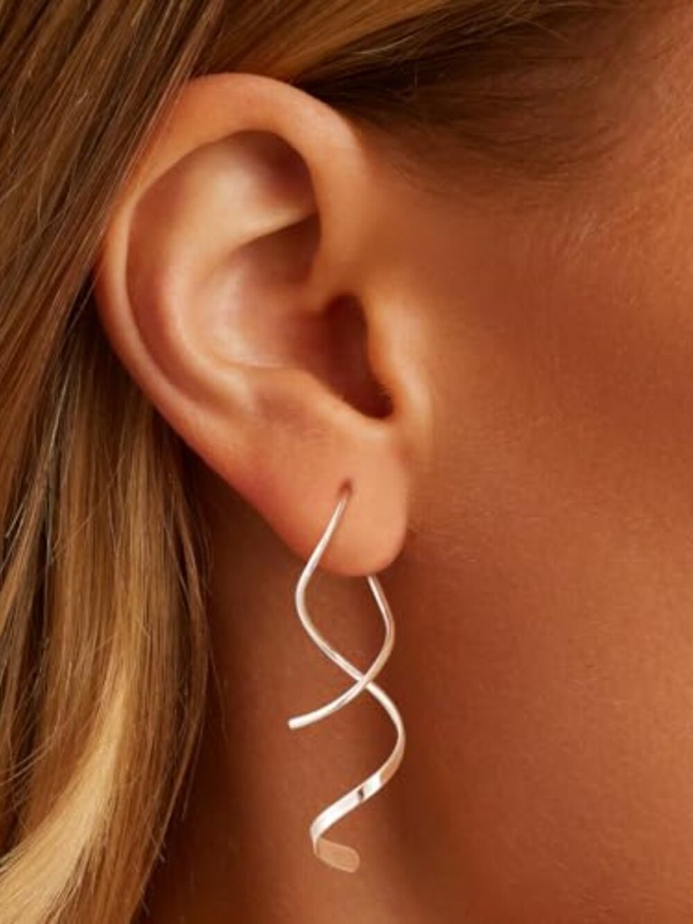 14K‎ Gold Sterling Silver Plated Dangle Ears Dainty Hypoallergenic Jewelry